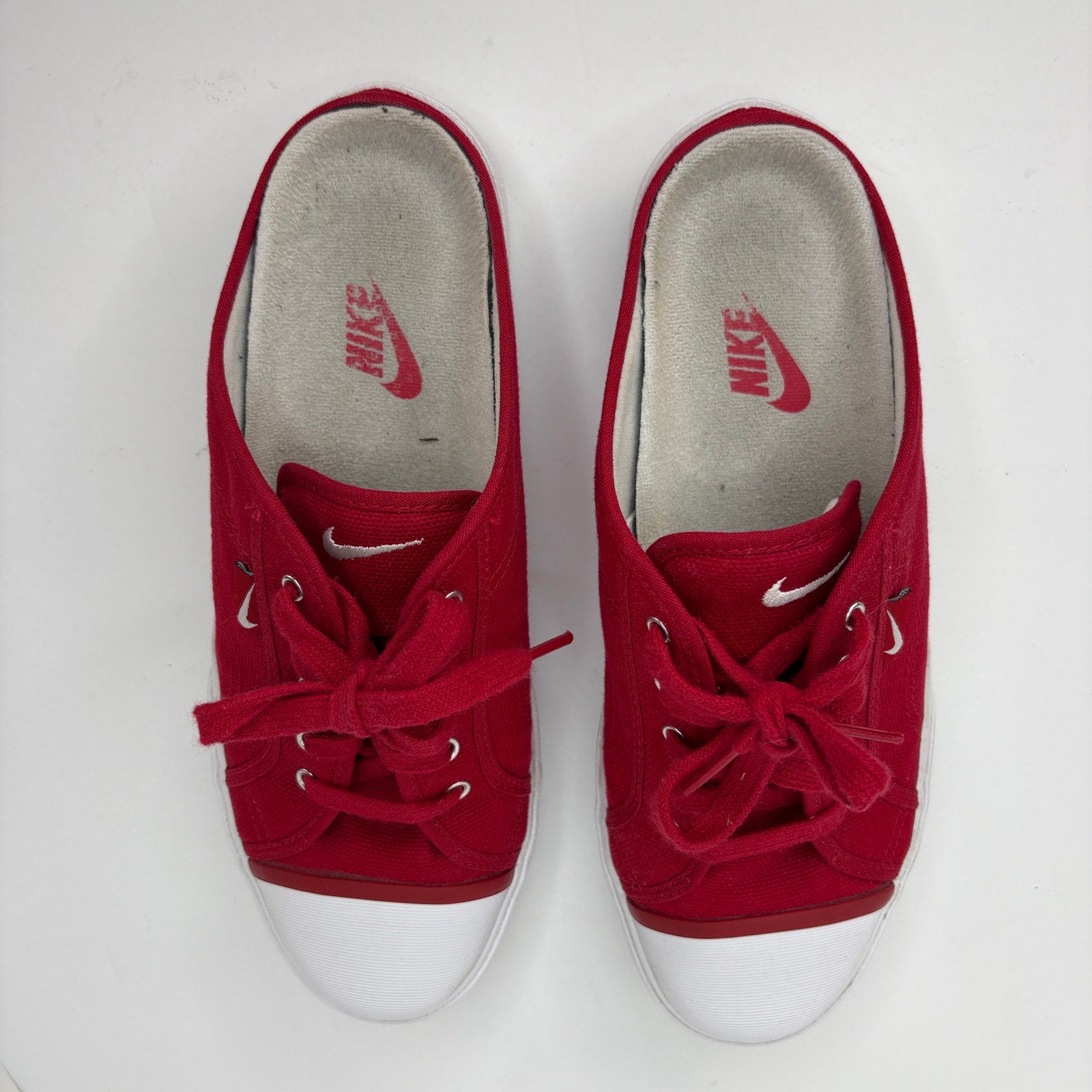 Vintage Nike Hermosa Red Canvas Slip On Sneakers 302488-611 - Women's Size 10
