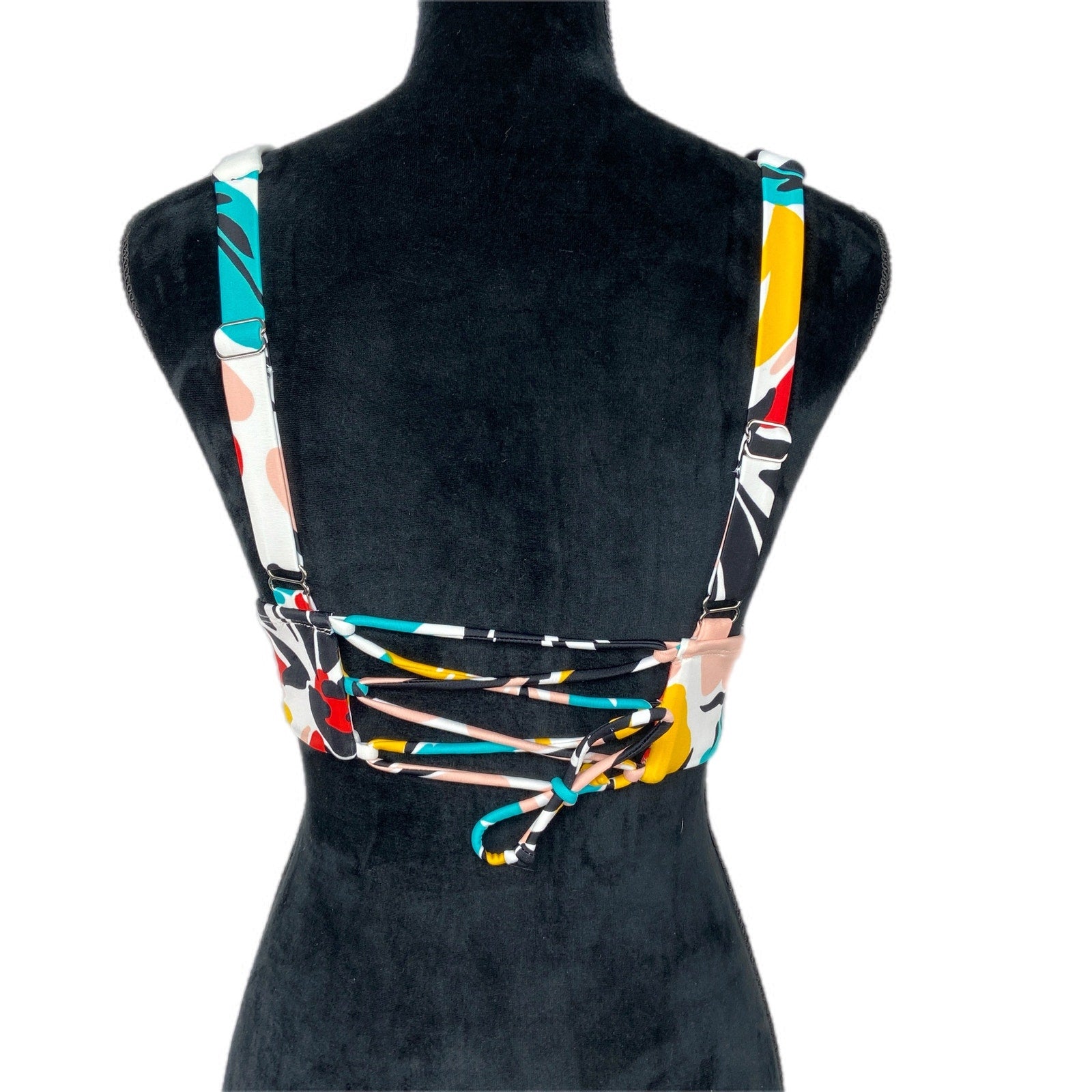 Beach Betty Bright Color Patterned Bikini Top - Women's Size M