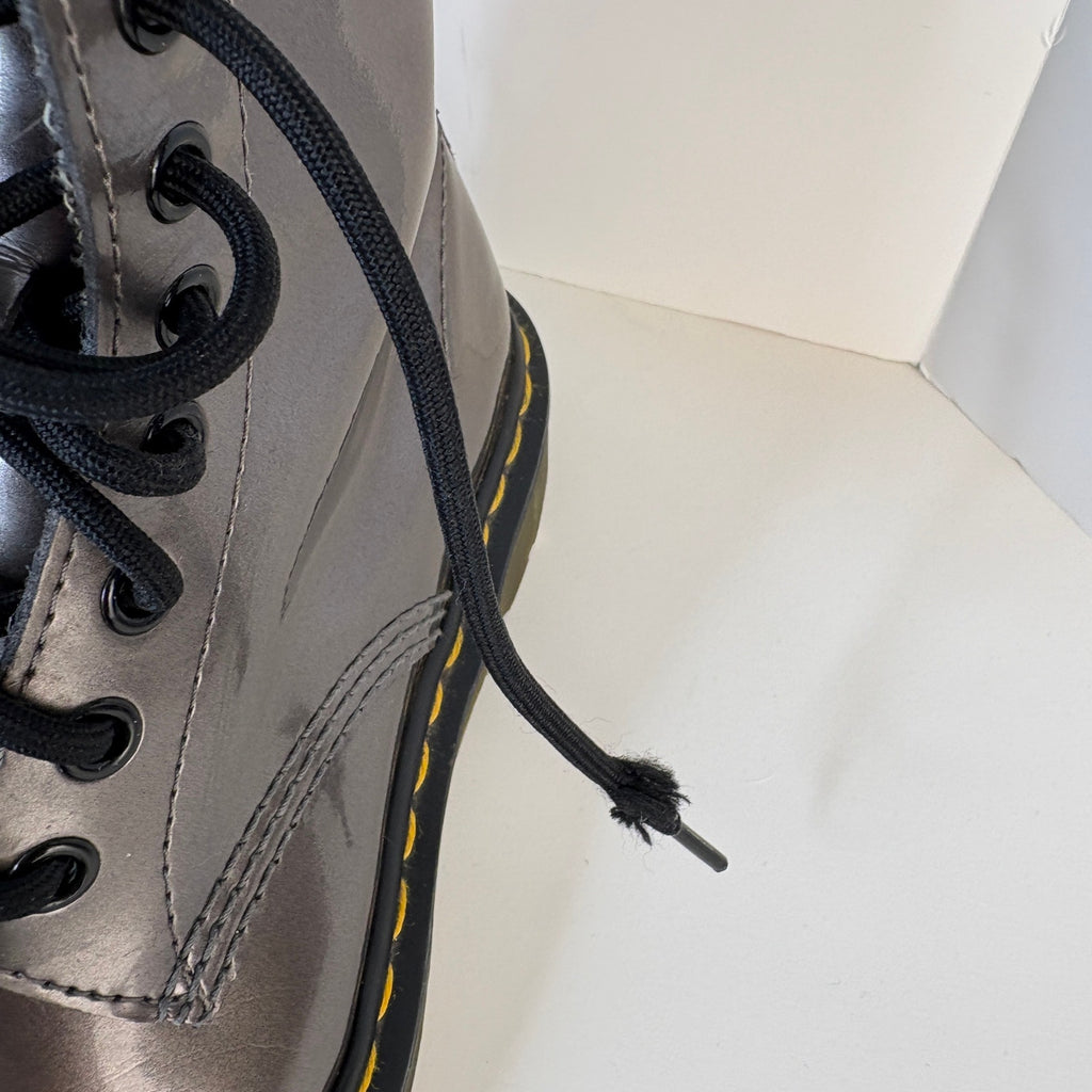 Dr Martens Pascal Pewter Lace Up Boots - Women's Size 6