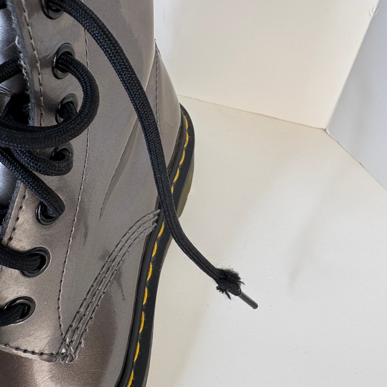 Dr Martens Pascal Pewter Lace Up Boots - Women's Size 6