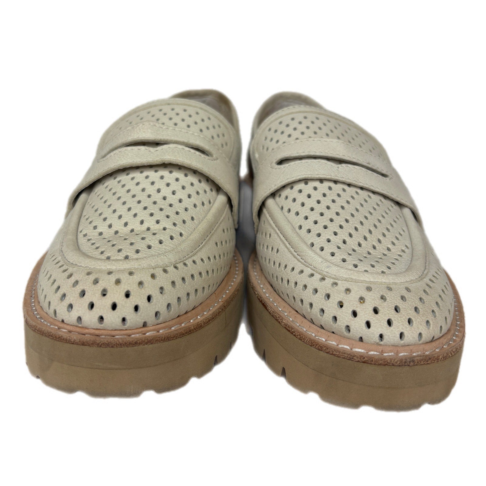 Dolce Vita Malila Perforated Chunky Loafers in Ivory - Women's Size 10