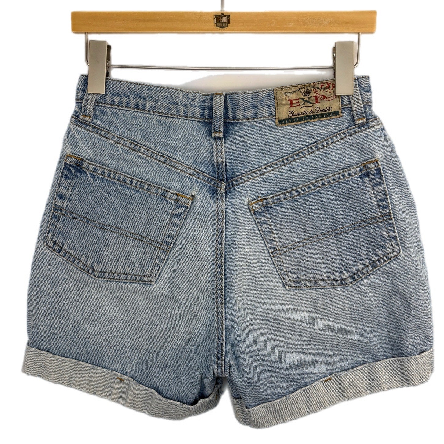 Vintage Express Cuffed High Waist Jean Shorts - Women's Size 7/8