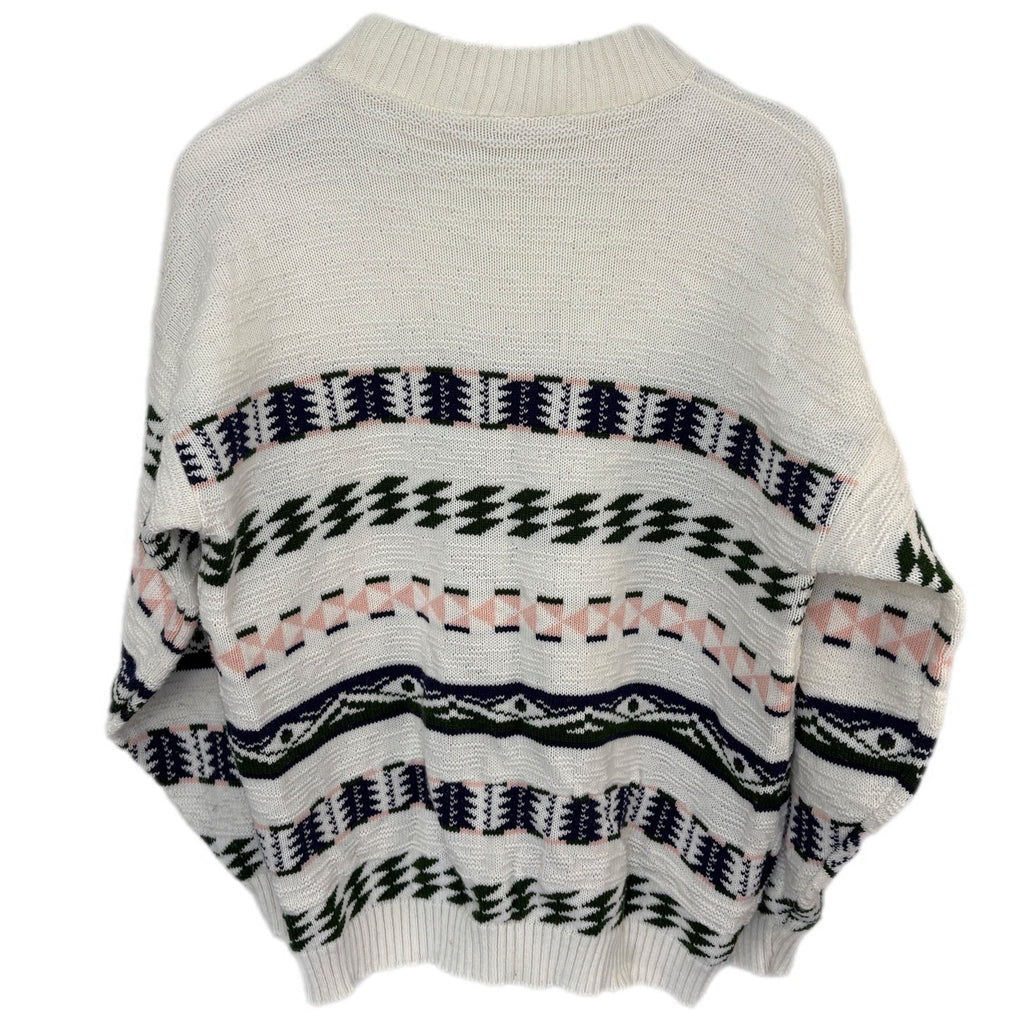 Vintage Geo Stripe Sweater Made in USA - Women's Size L
