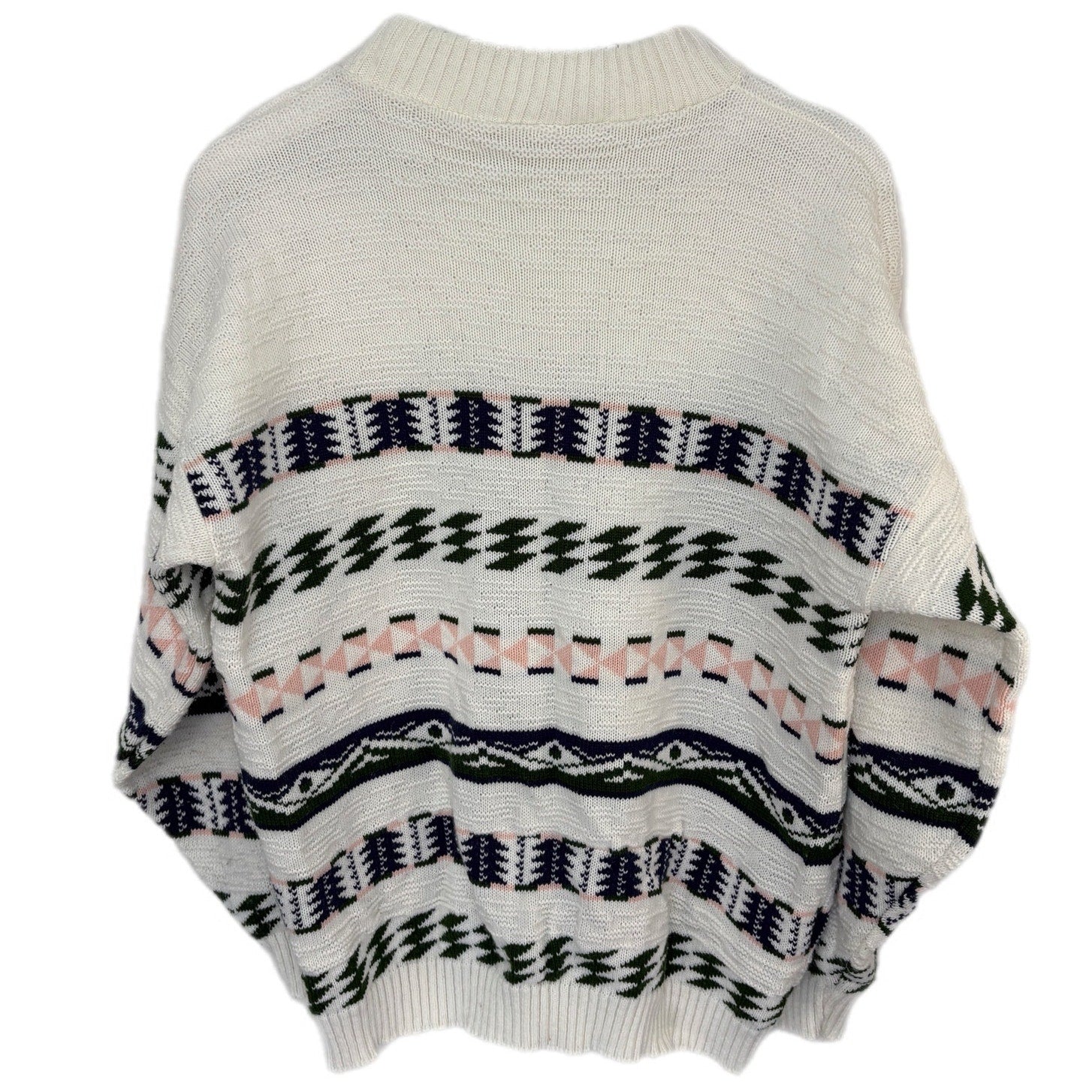 Vintage Geo Stripe Sweater Made in USA - Women's Size L