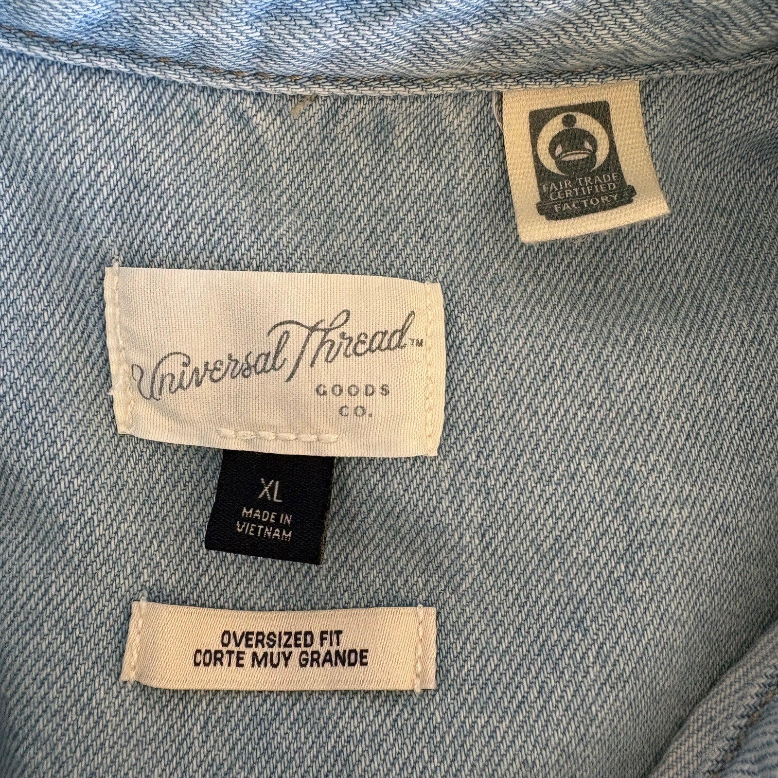 Light Wash Heavy Denim Shirt Jacket - Women's Size XL