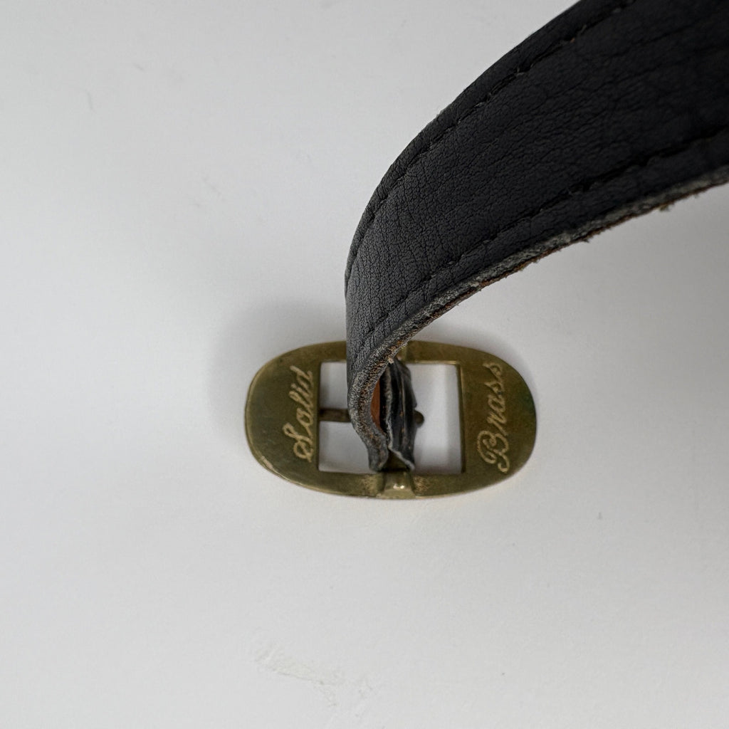 Vintage Rauf Co. Solid Brass Belt Buckle Leather Belt - Women's M