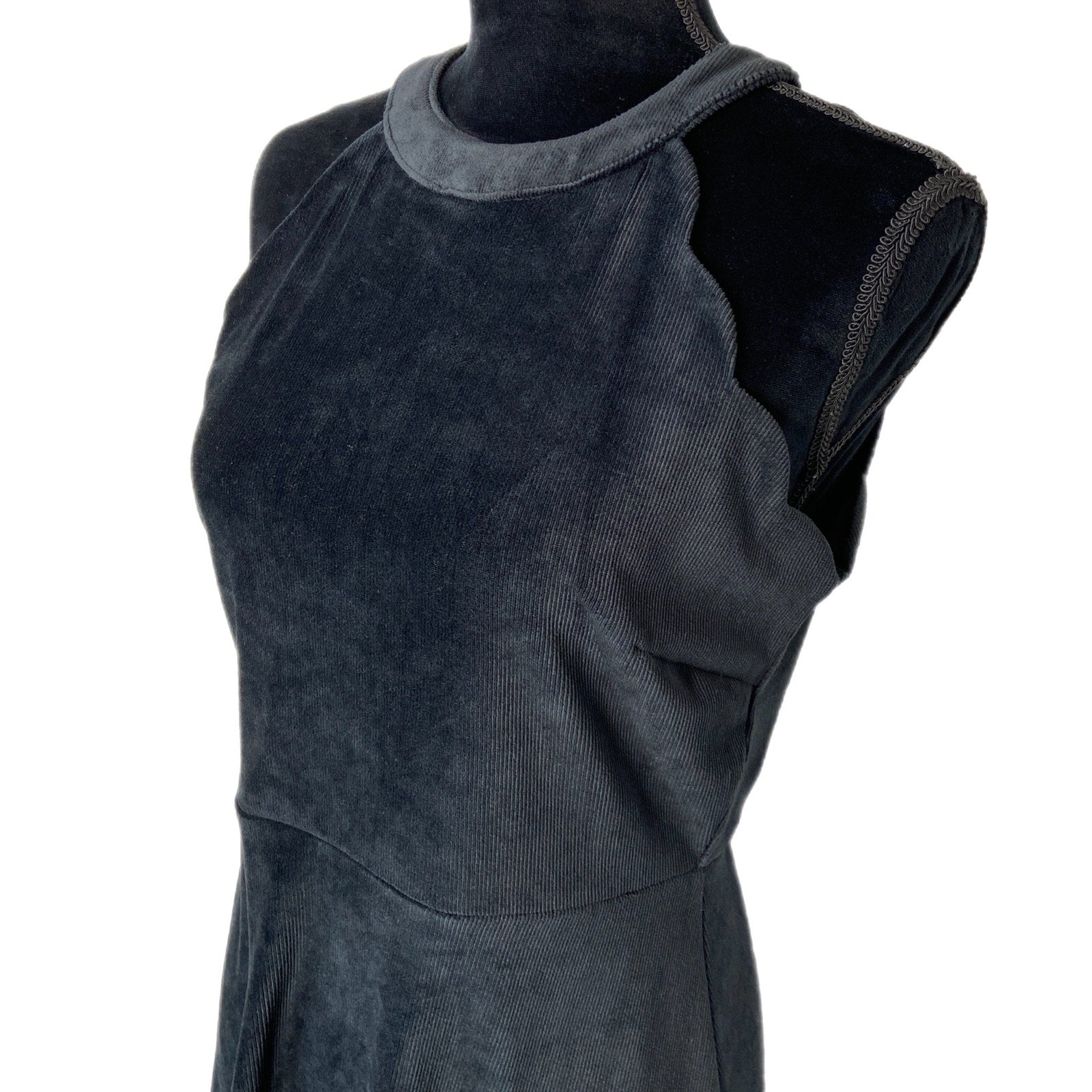 Altar'd State Black Scalloped Halter Dress - Women's Size L