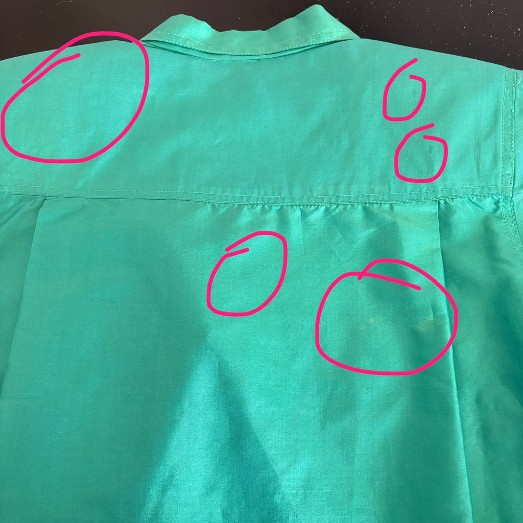Bogies Thai Silk Green Shirt Dress Matching Belt - Women's Size Small
