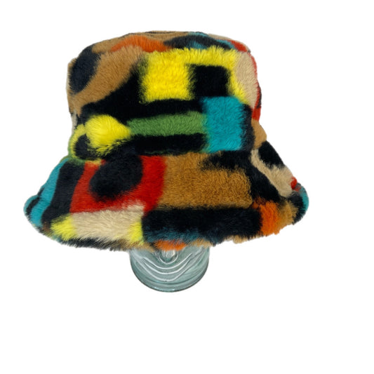 Bright Patterned Fuzzy Bucket Hat