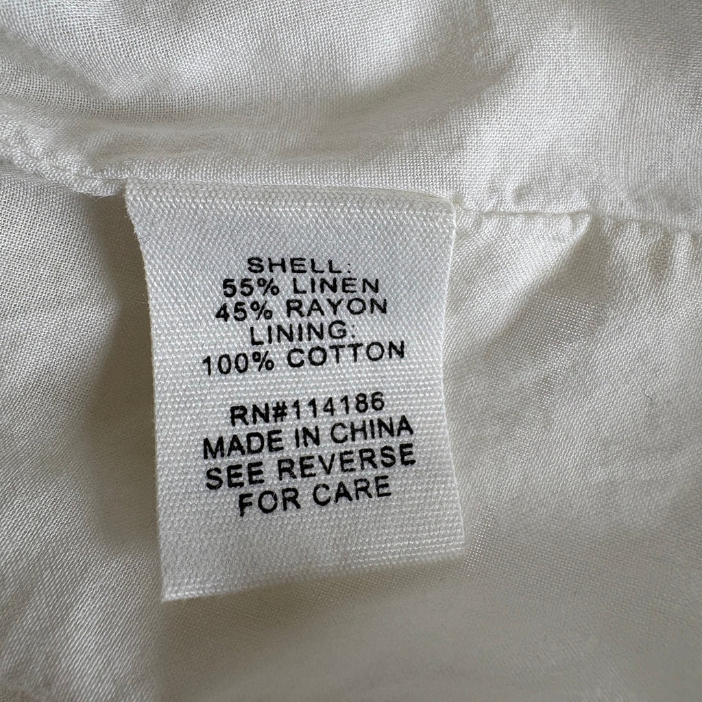 Adyson Parker White Linen Blend Dress - Women's Size M