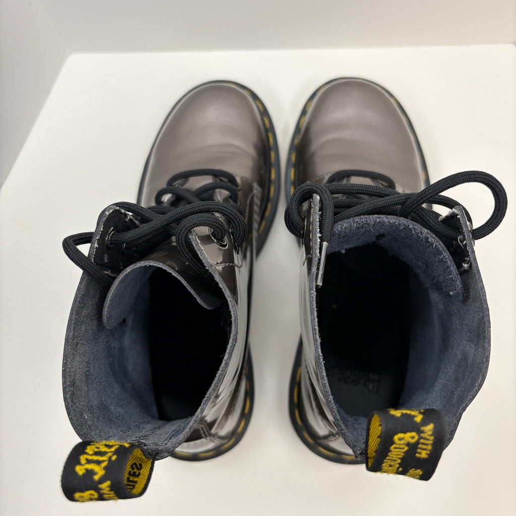 Dr Martens Pascal Pewter Lace Up Boots - Women's Size 6