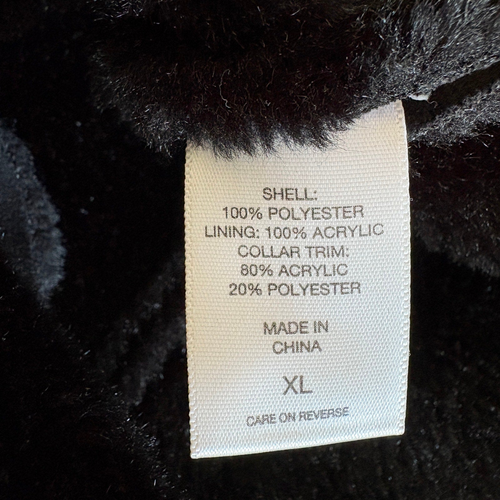 Y2K Faux Suede Faux Fur Collar Black Jacket - Women's Size XL
