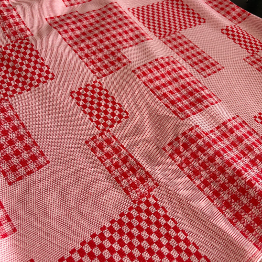 Vintage 60's 70's Checkered Pattern Long Sleeve Button Front Shirt Women's 18.5