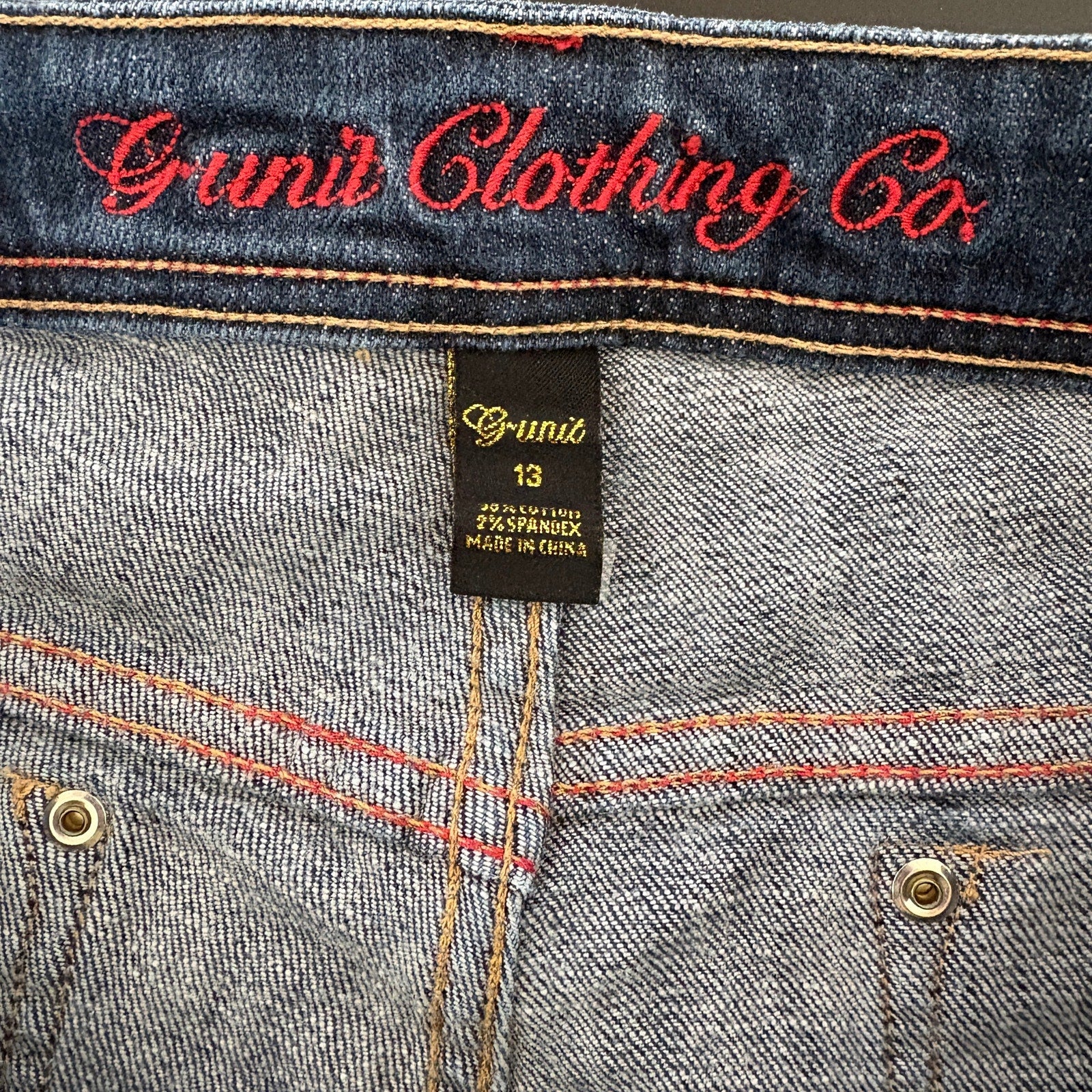 G-Unit Red Jewel Bling Denim Board Shorts - Women's Size 13