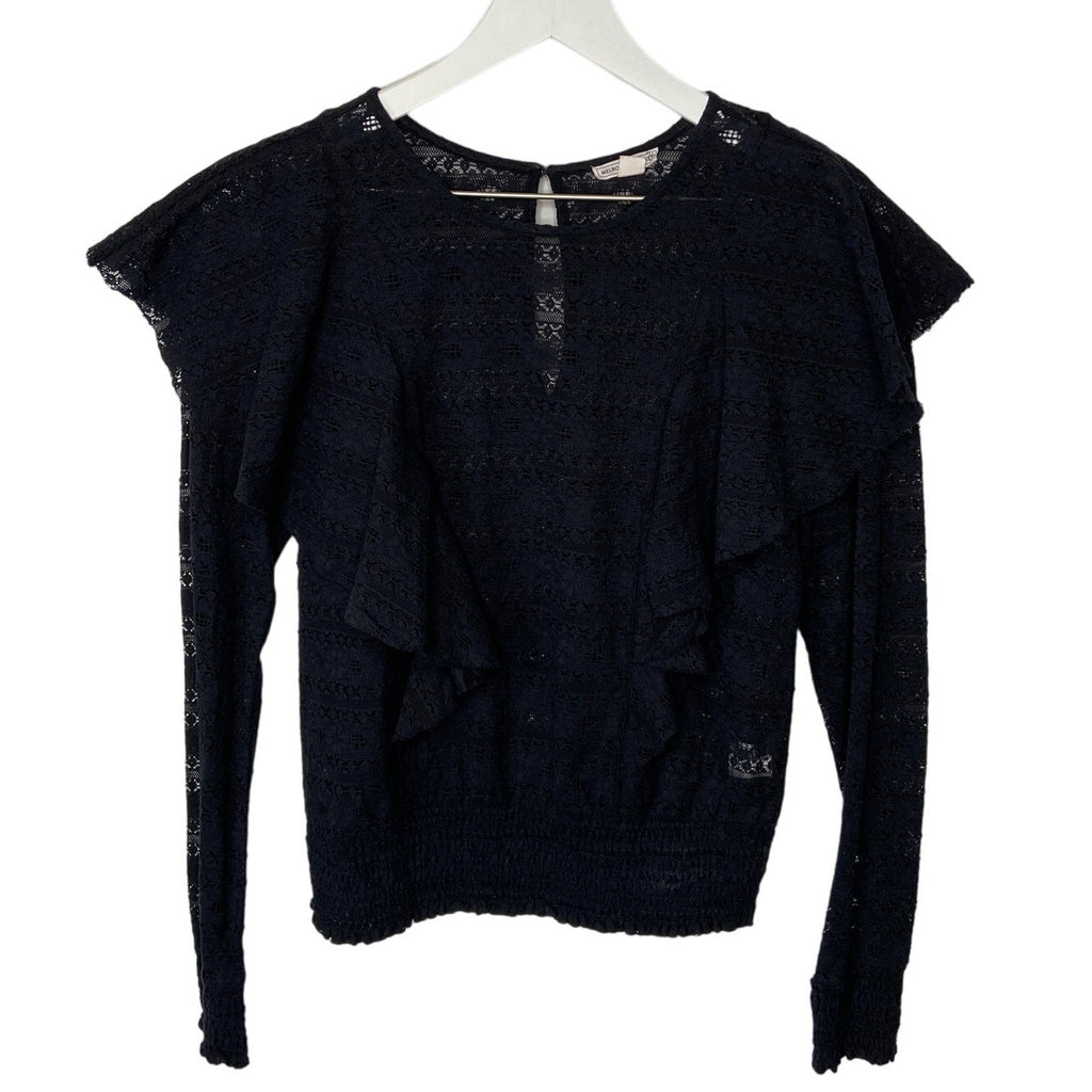 Melrose and Market Sheer Lace Long Sleeve Top - Women's Size S