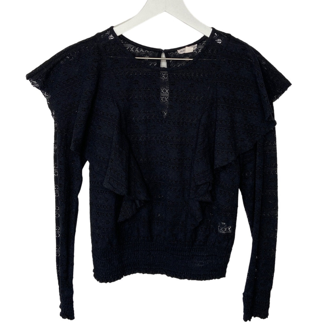 Melrose and Market Sheer Lace Long Sleeve Top - Women's Size S