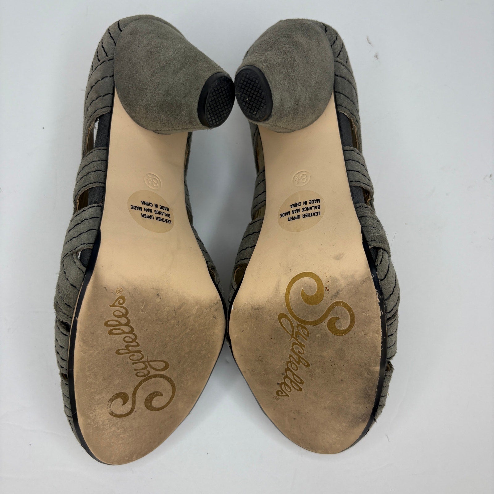 Seychelles Gray 1920's Pin-Up Style Leather Suede Pumps - Women's Size 8.5