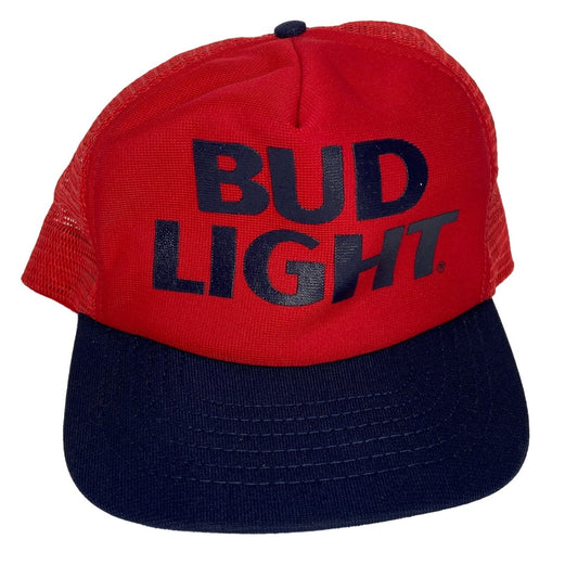 American Vintage Bud Light Mesh Snapback Trucker Hat Made in USA