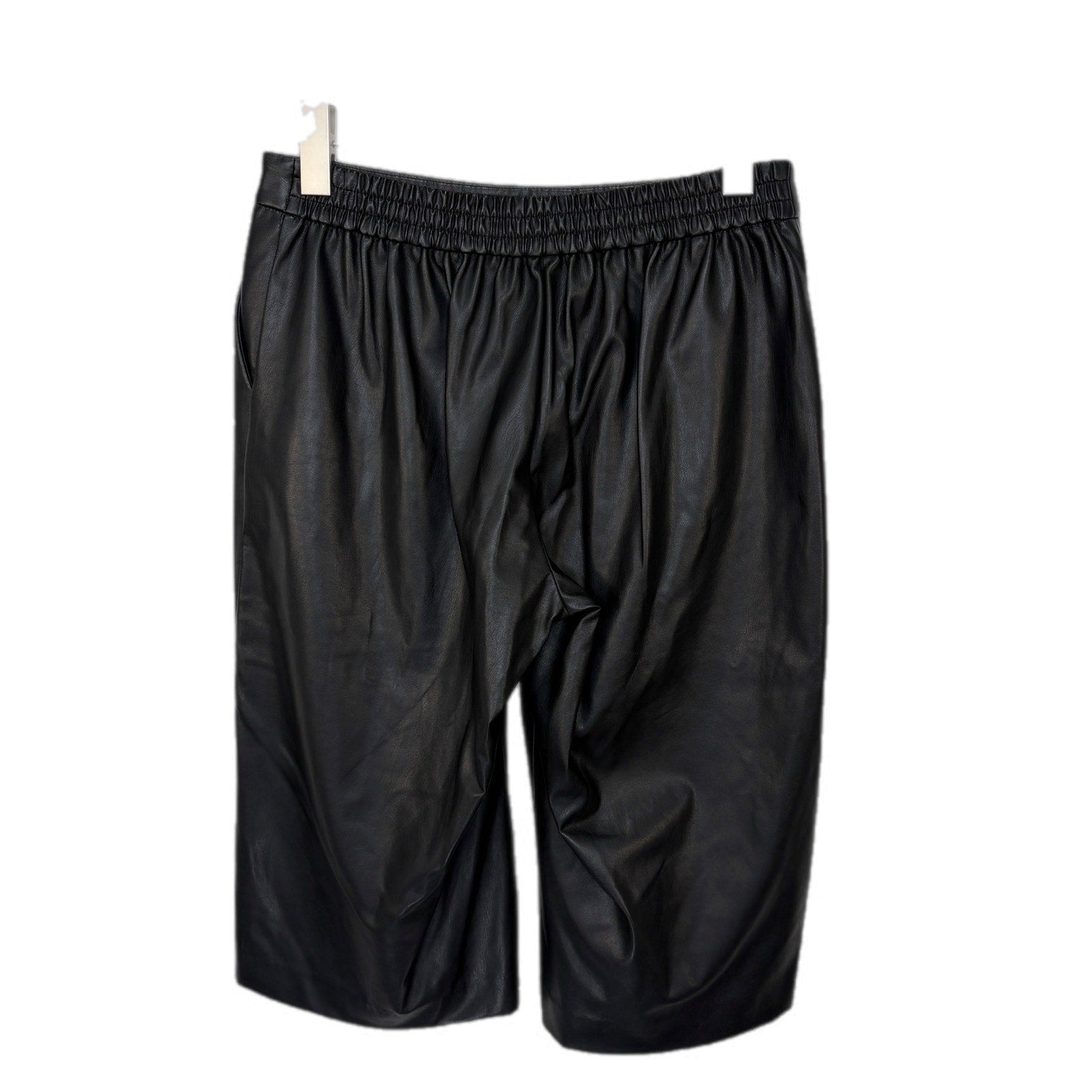 Bisou Bisou Black Faux Leather Gaucho Pants - Women's Size L