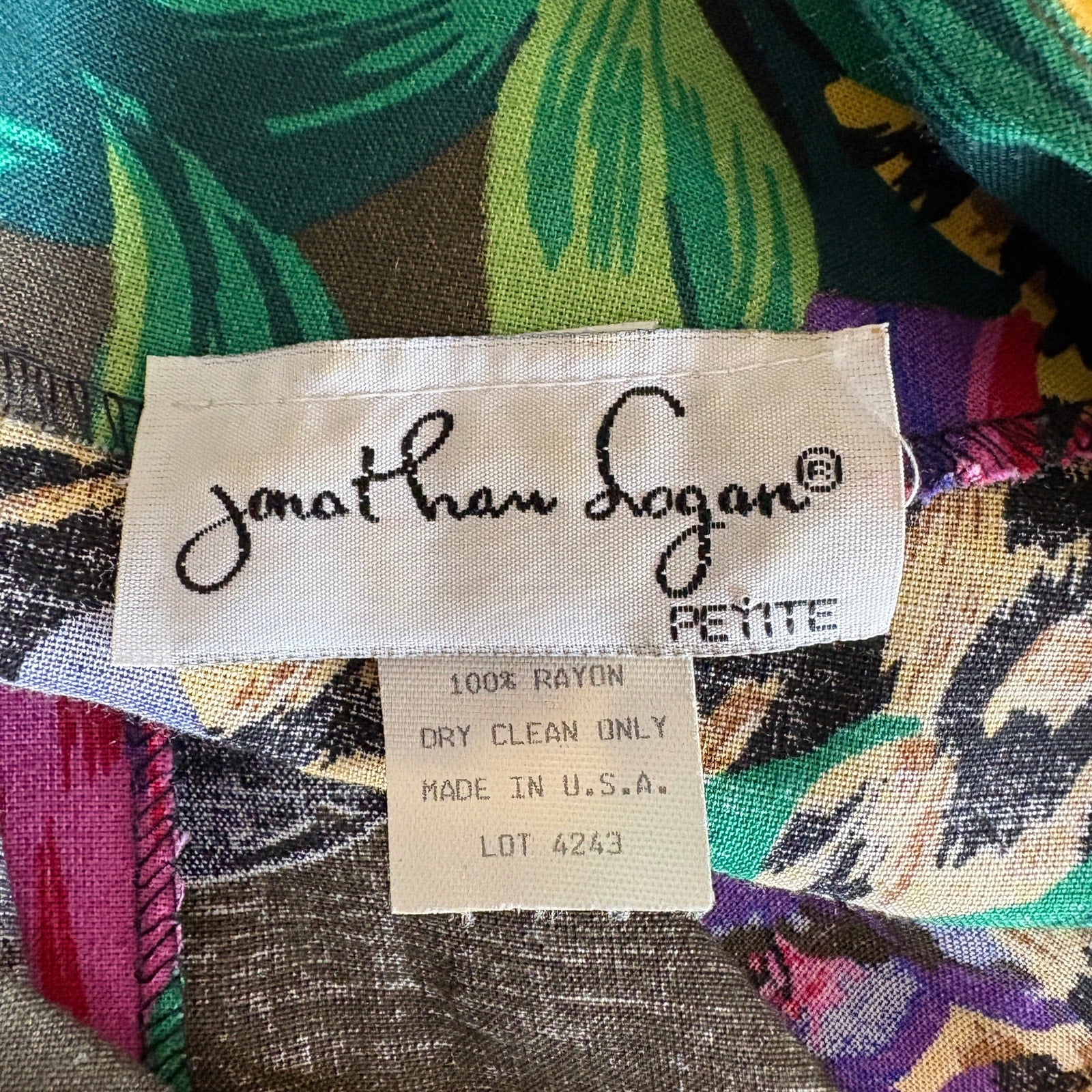Vintage Jungle Print Romper Made in USA - Women's Size 12