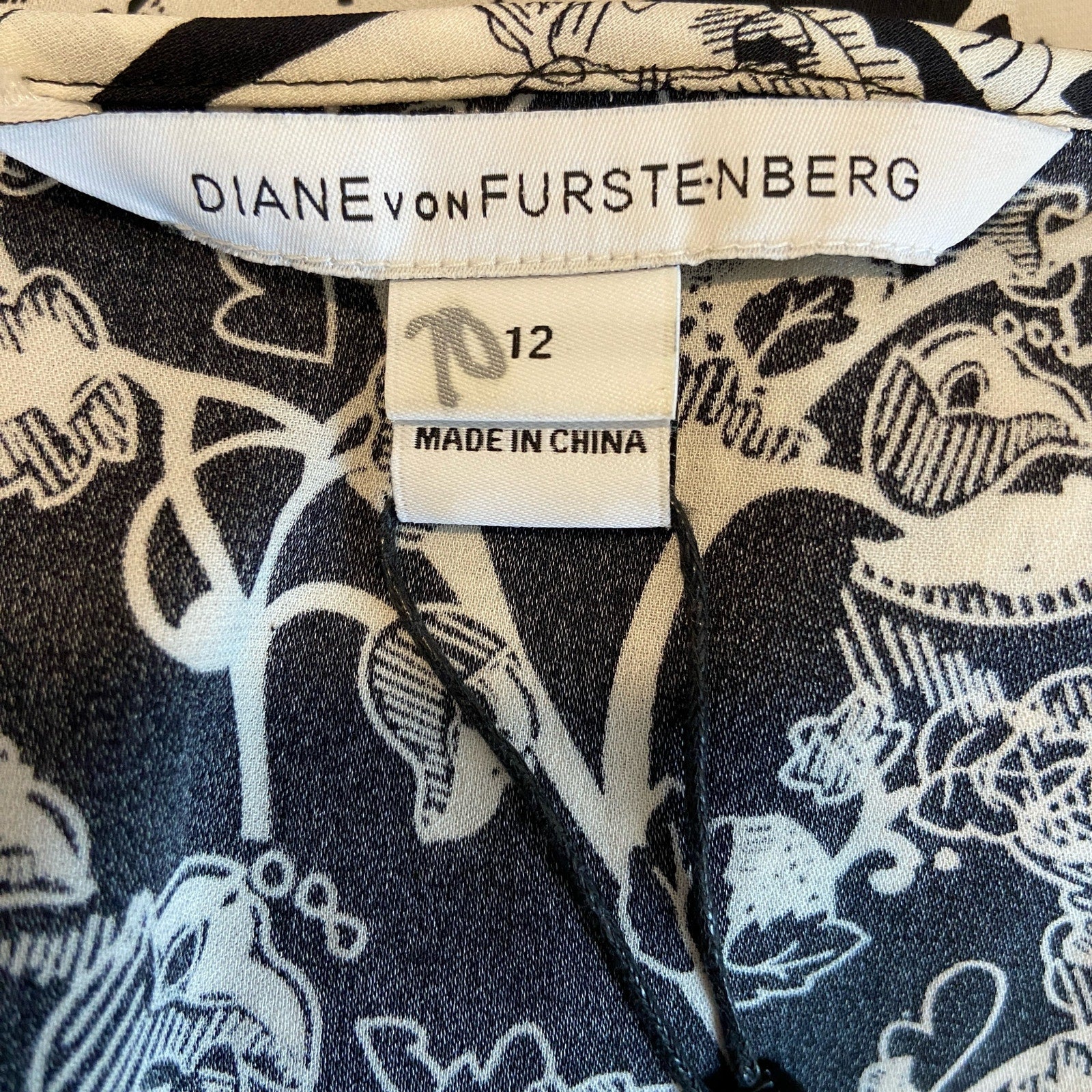 Diane von Furstenberg Silk Blend Shany Patterned Jumpsuit - Women's Size 12