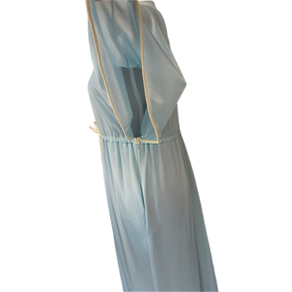 Vintage Vanity Fair Baby Blue Long Night Gown Made in USA - Women's Size Small