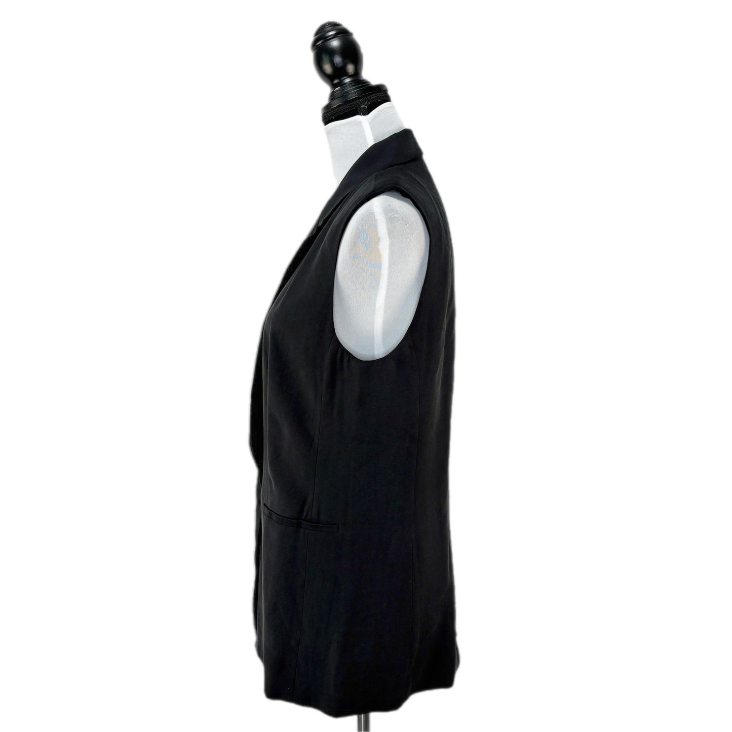 Simply Vera Vera Wang Black Sleeveless Blazer Vest - Women's Size M