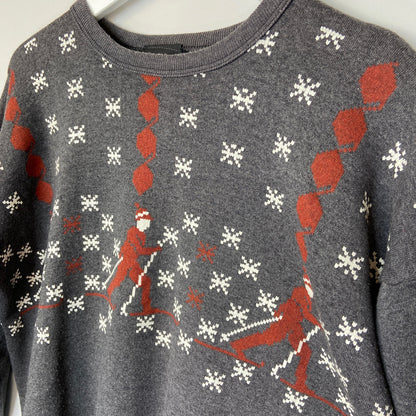 American Vintage Ski Snowflakes Crewneck Sweatshirt - Adult Size XL