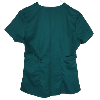 Grey's Anatomy Green Mock Wrap Scrub Top - Women's XS