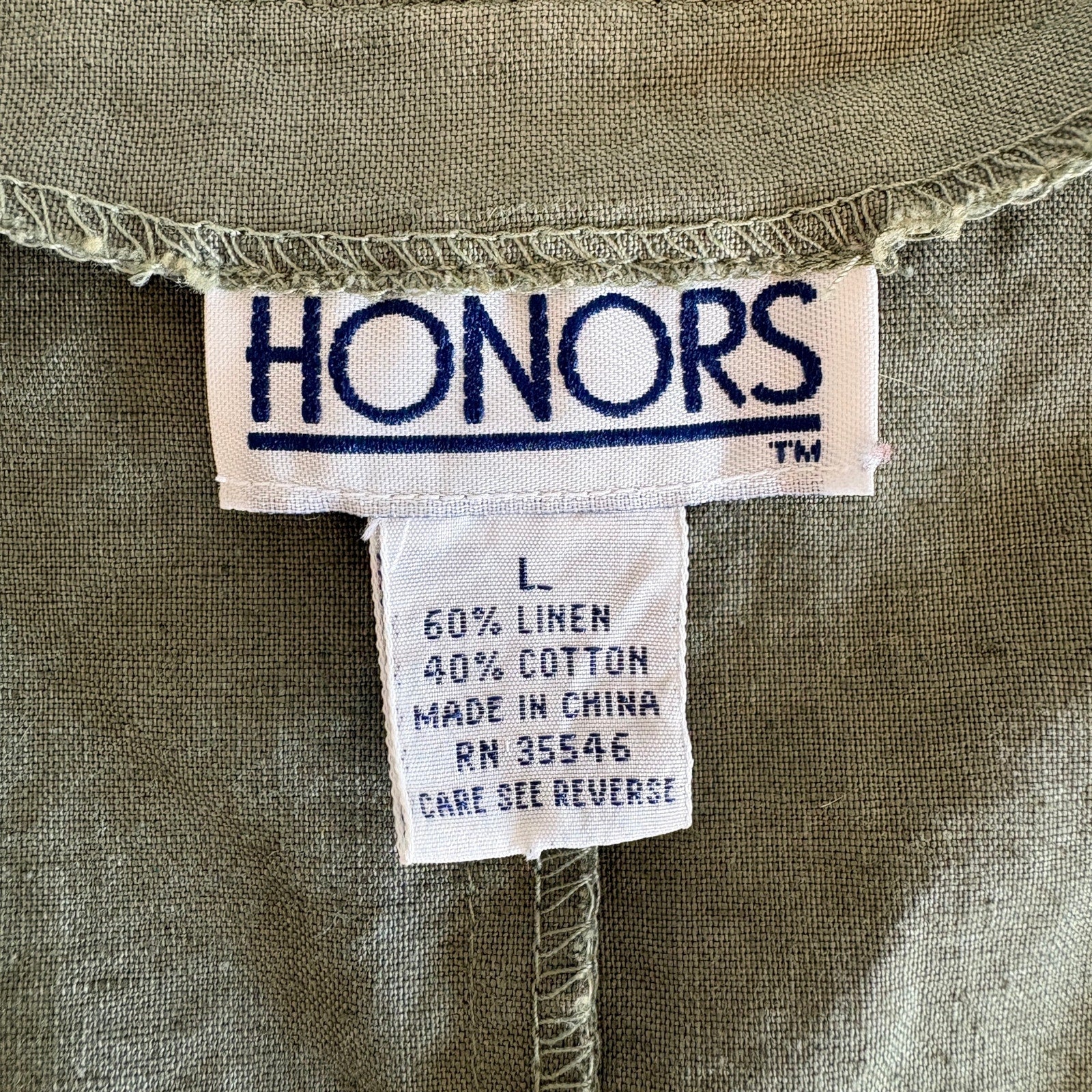Vintage Green Linen Vest - Women's Size L