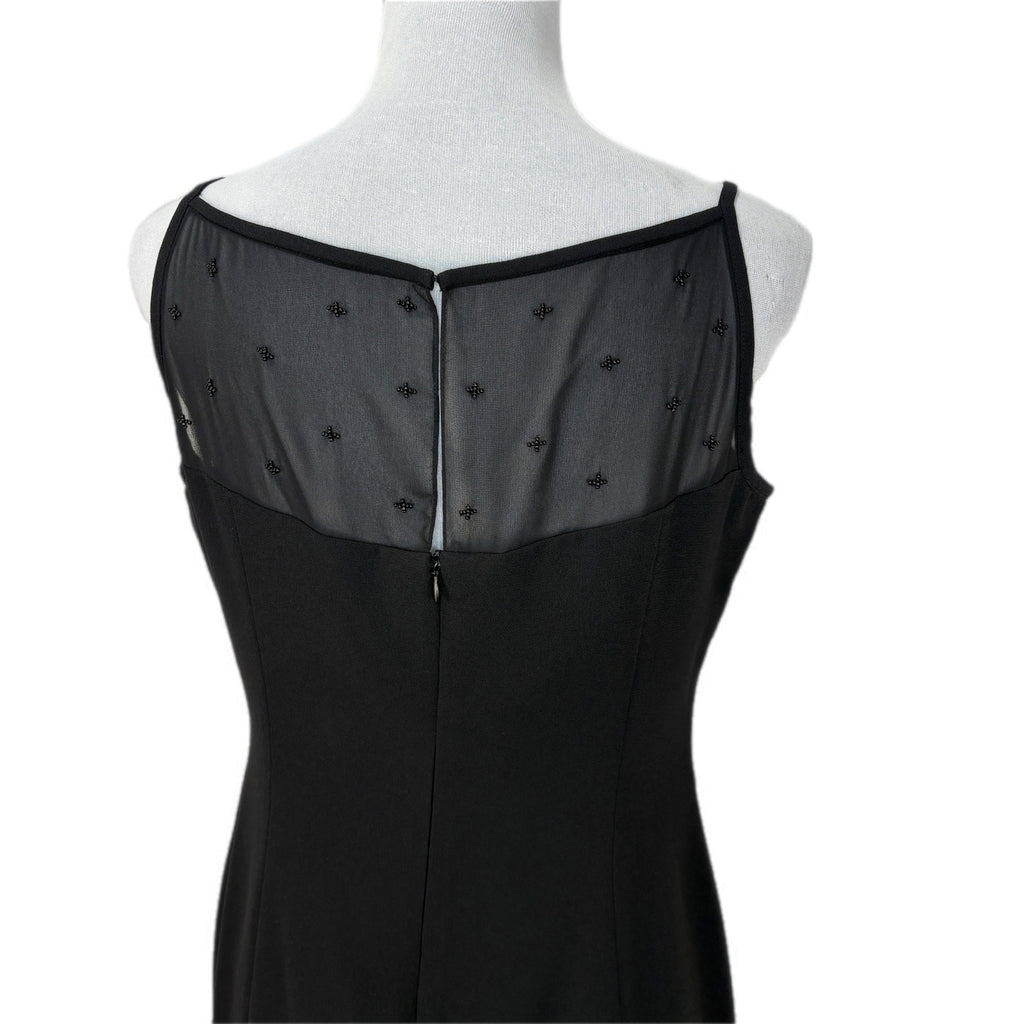 Y2K Black Sheer Beaded Top Dress - Women's Size 10