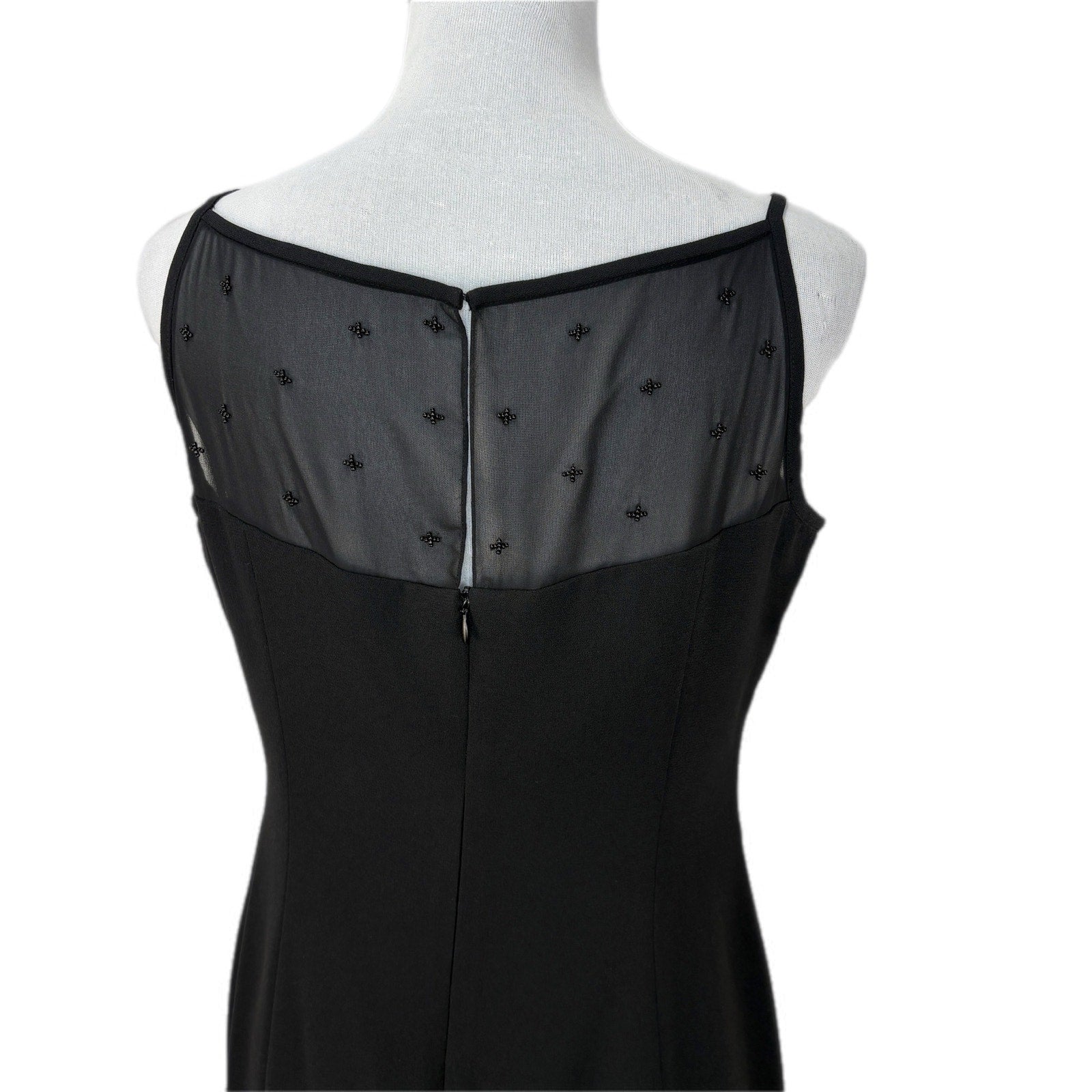 Y2K Black Sheer Beaded Top Dress - Women's Size 10