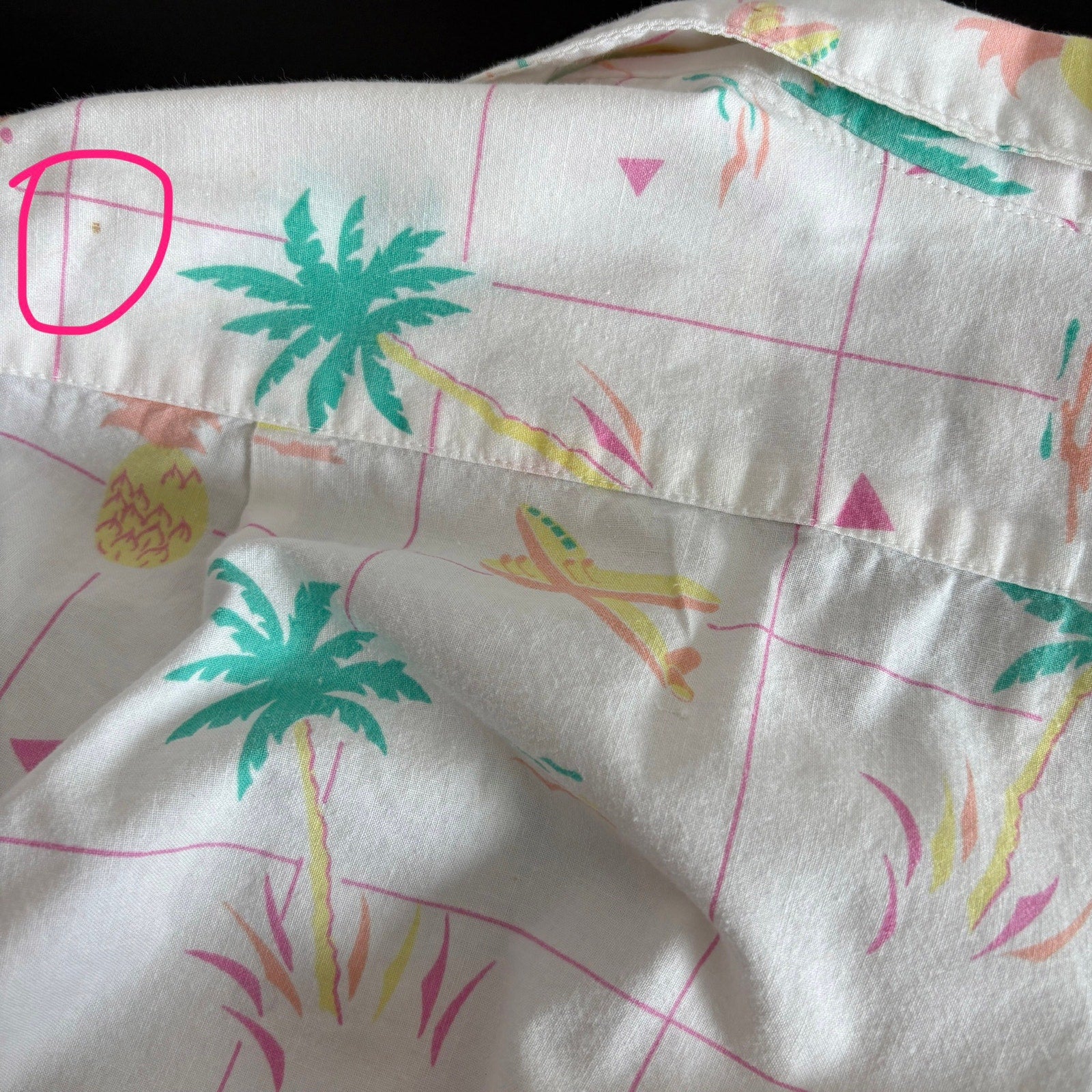 Vintage Bon Homme Palm Trees Vacay Short Sleeve Button Up Shirt - Men's Size XL