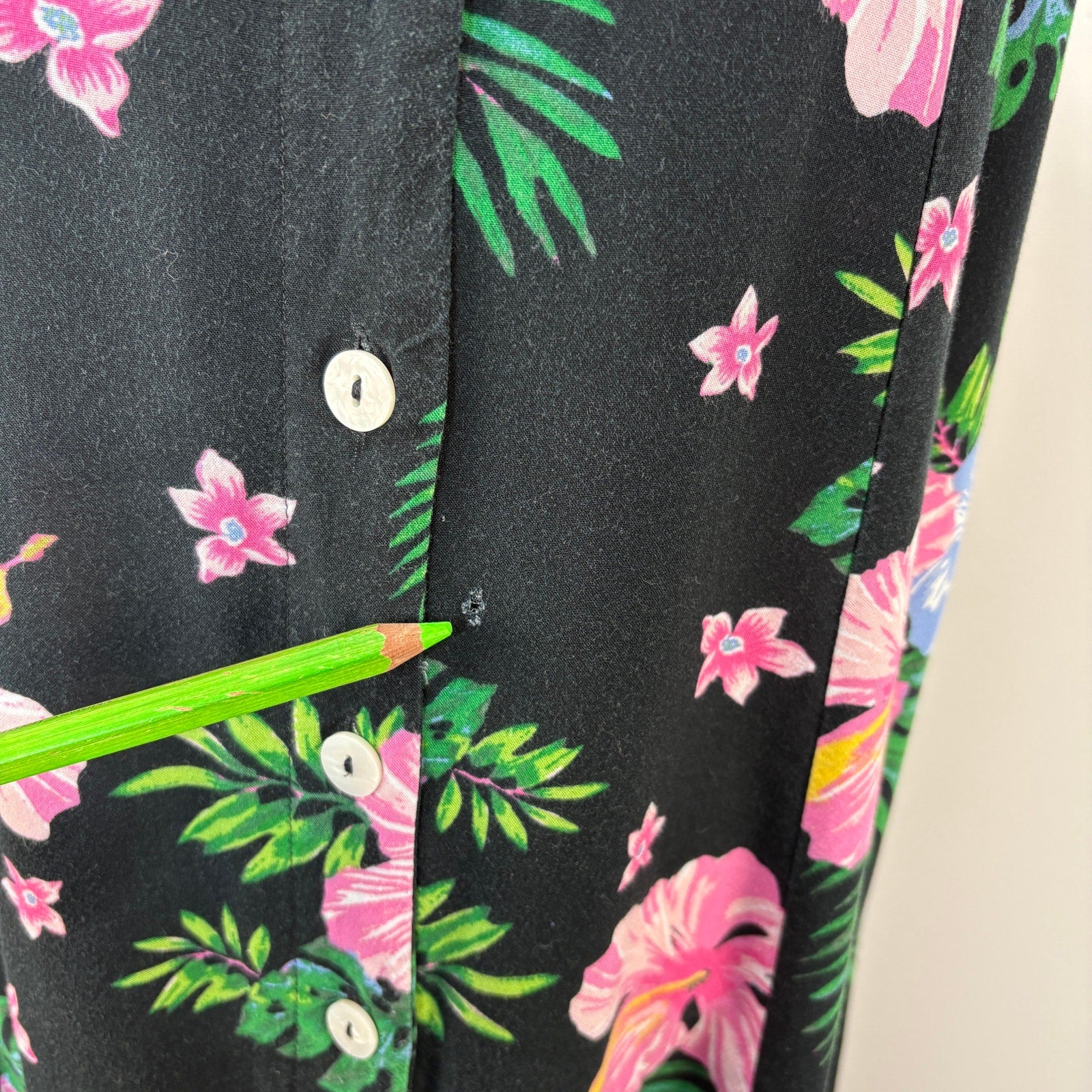 Y2K Button Front Floral Long Sleeveless Dress - Women's Size L