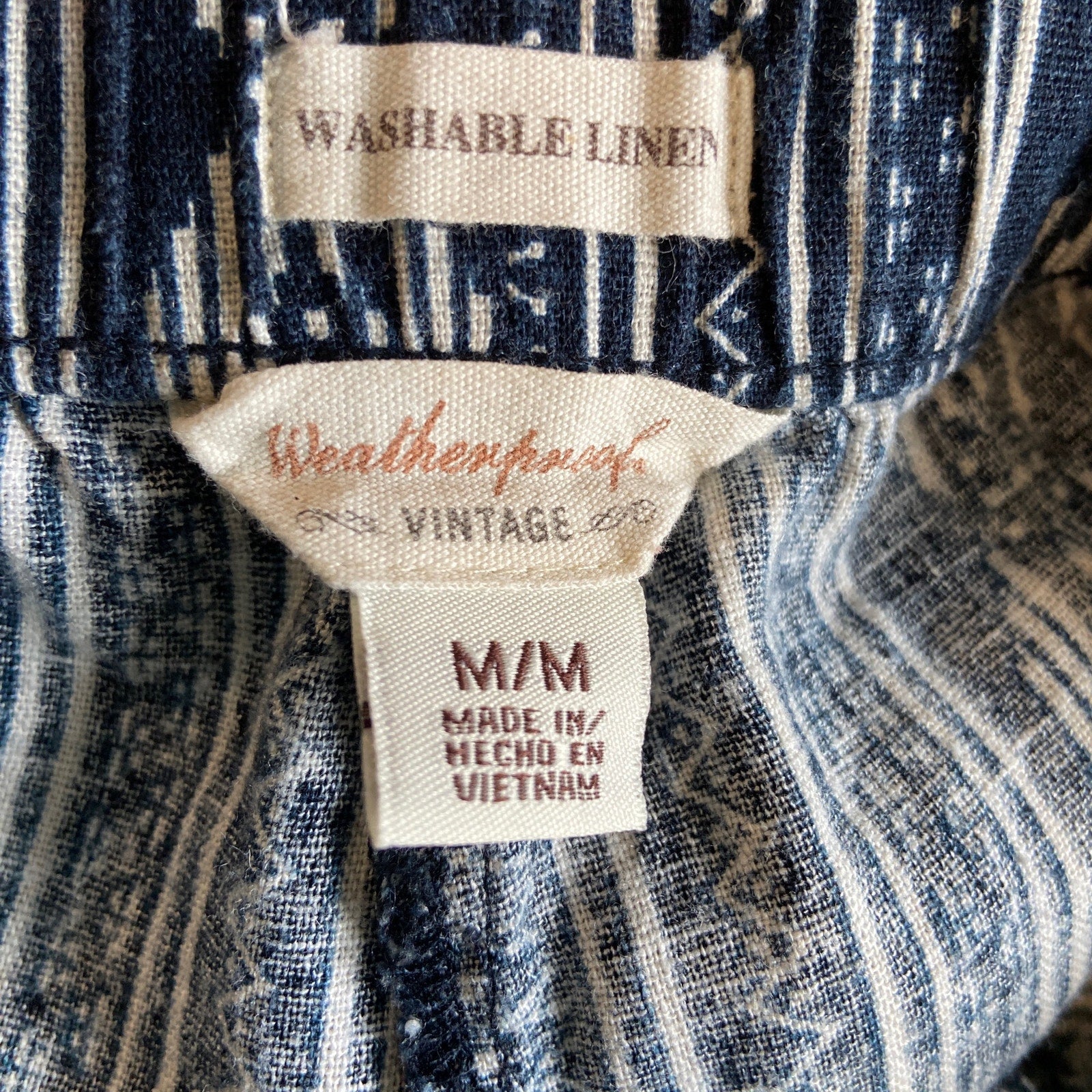 Weatherproof Washable Linen Patterned Stretch Waist Shorts - Women's Size M