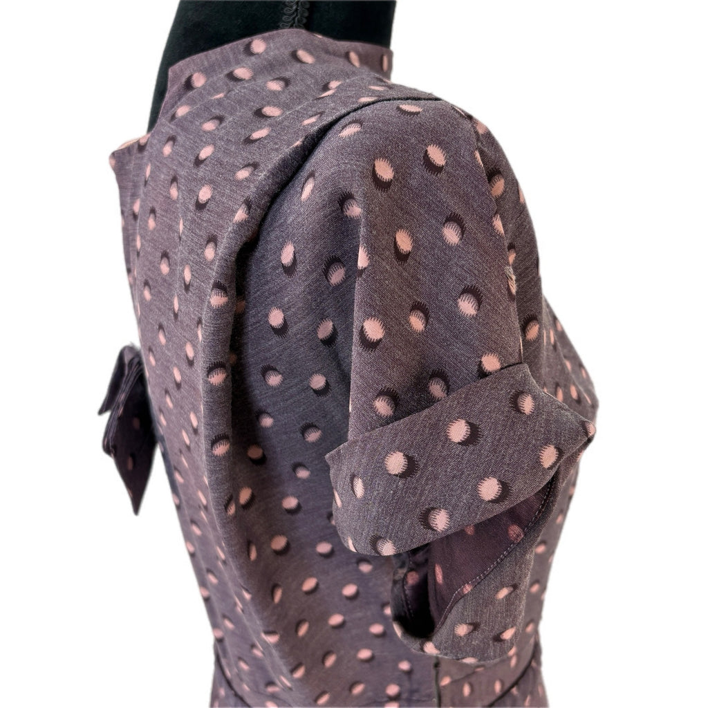 Vintage Retro Purple Distorted Dot Dress - Women's 8