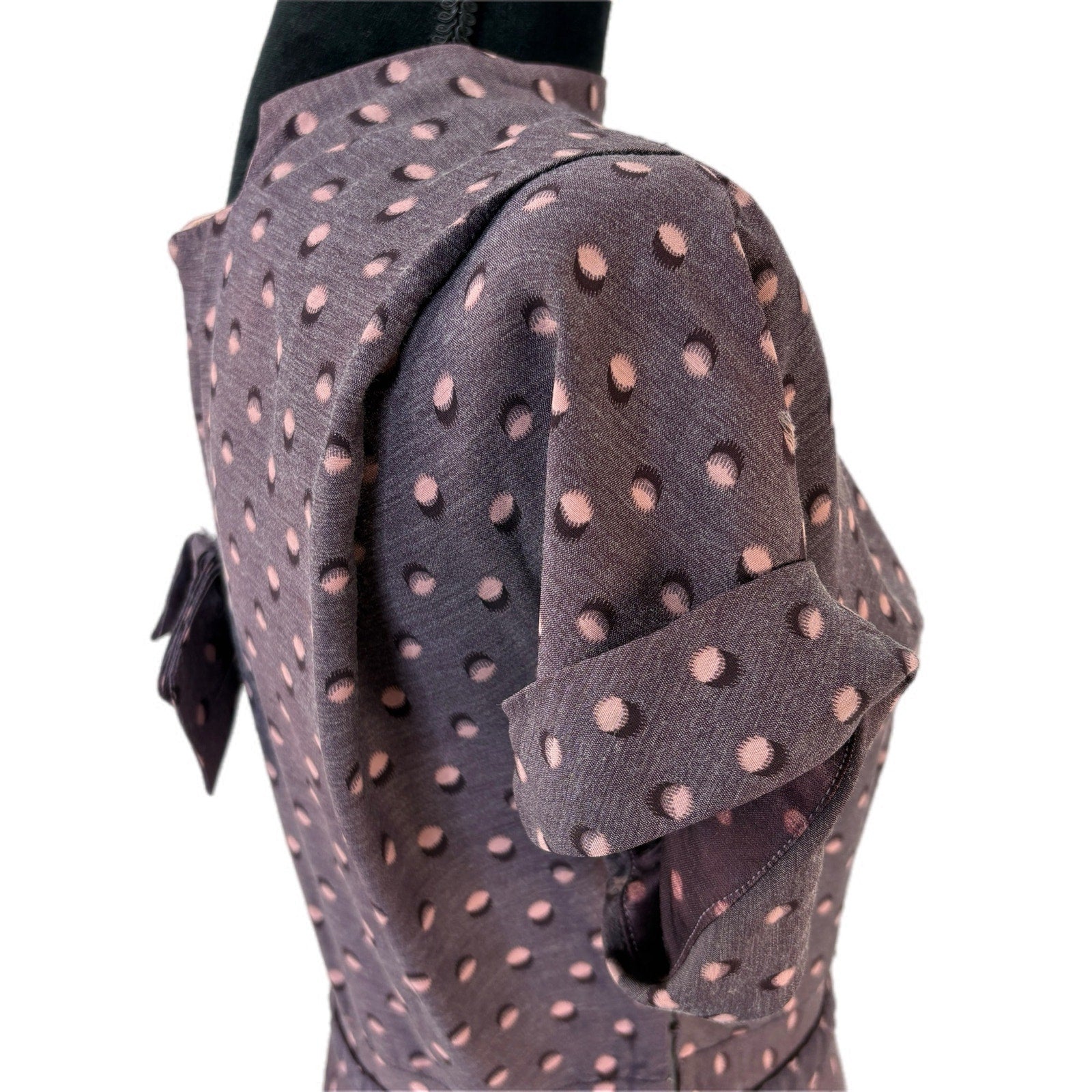 Vintage Retro Purple Distorted Dot Dress - Women's 8