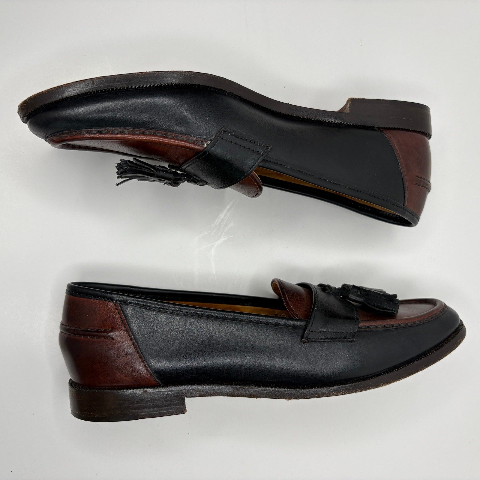 Vintage Cole Haan Leather Tassel Two Tone Loafers - Women's Size 9 Narrow