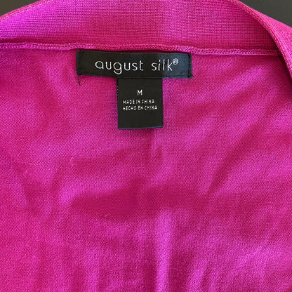 august silk Fuchsia Silk Blend Cardigan - Women's Size M