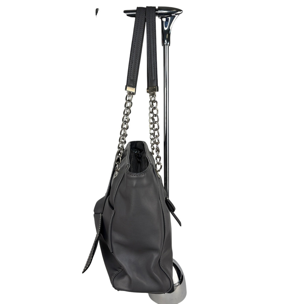 Jessica Simpson Gray Studded Bow Shoulder Bag