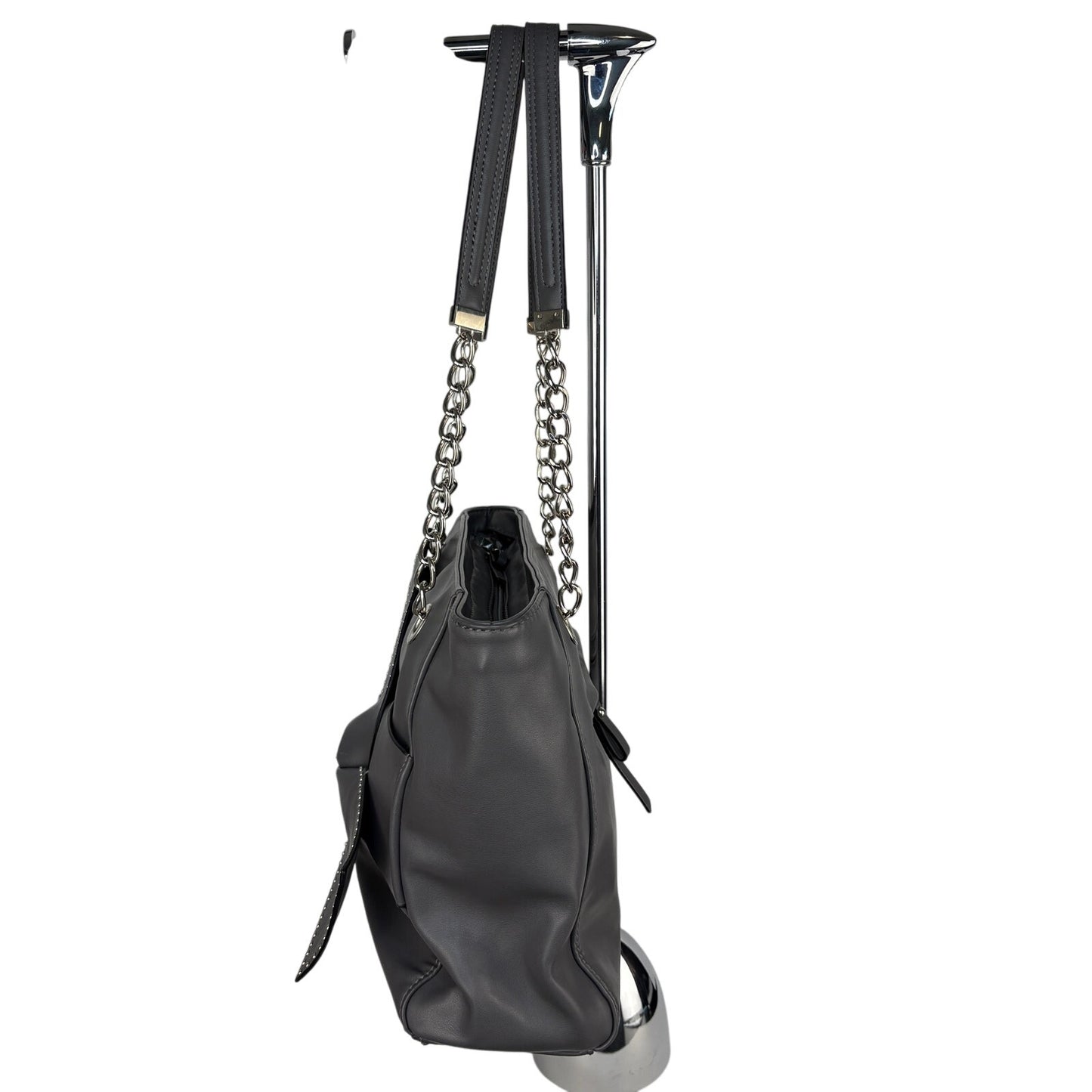Jessica Simpson Gray Studded Bow Shoulder Bag