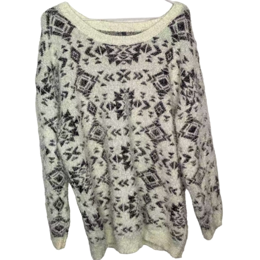 Massini Patterned Eyelash Sweater - Women's Plus Size 1X