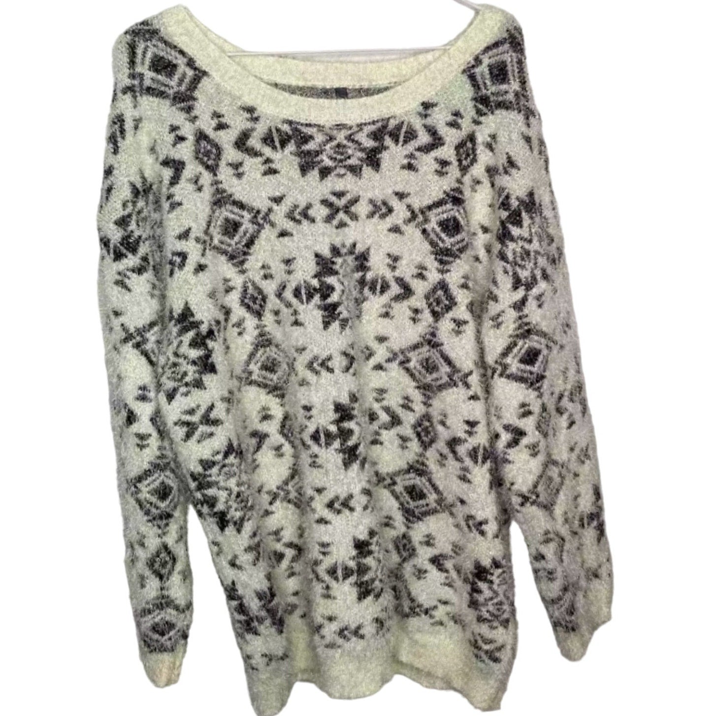 Massini Patterned Eyelash Sweater - Women's Plus Size 1X