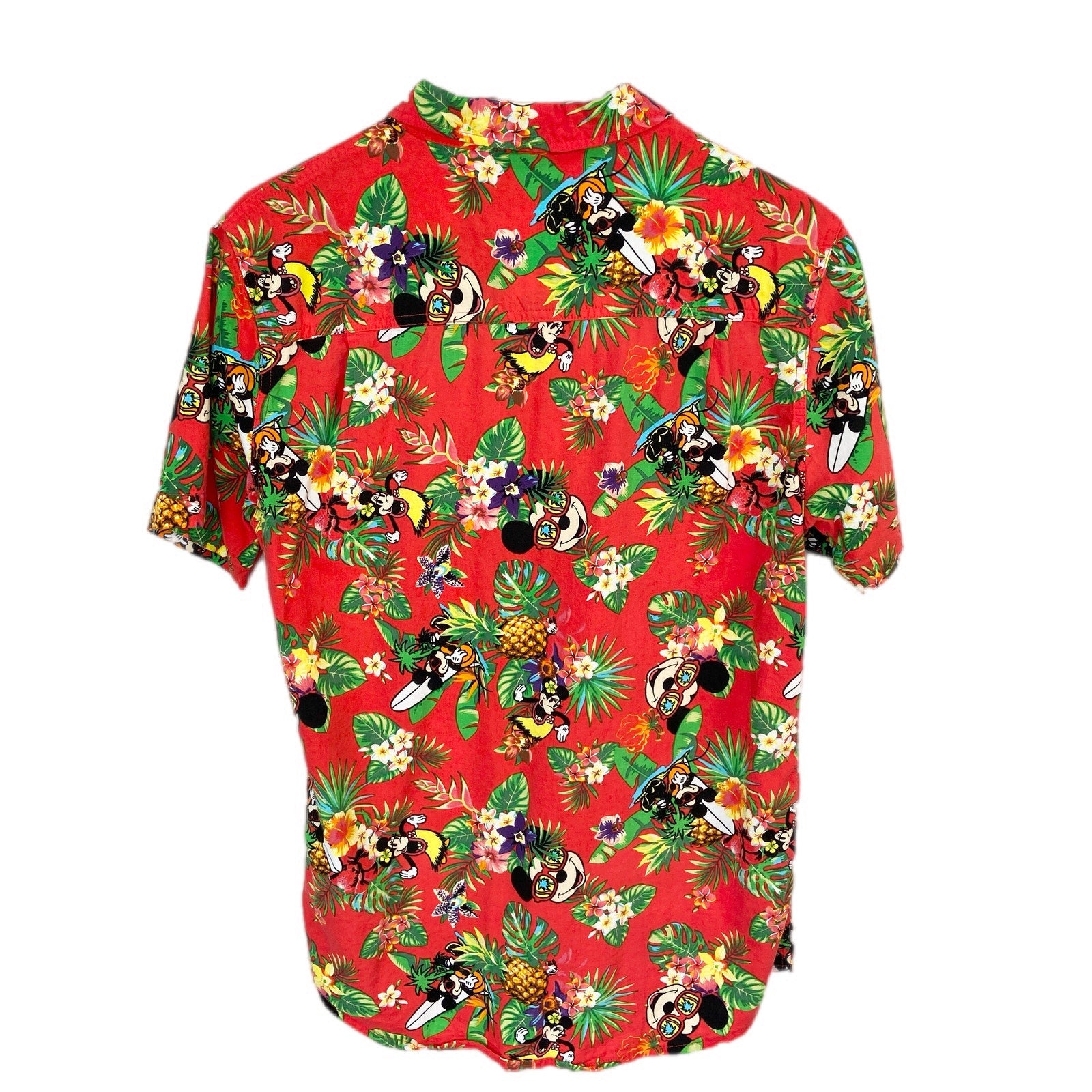Disney Mickey Minnie Hula Red Hawaiian Shirt - Adult Size M