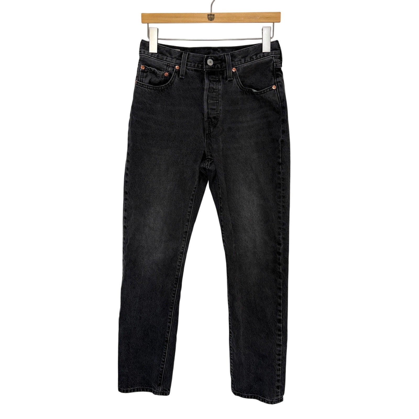 Levi's 501 Original Fit Button Fly Faded Black Jeans - Women's Size 27