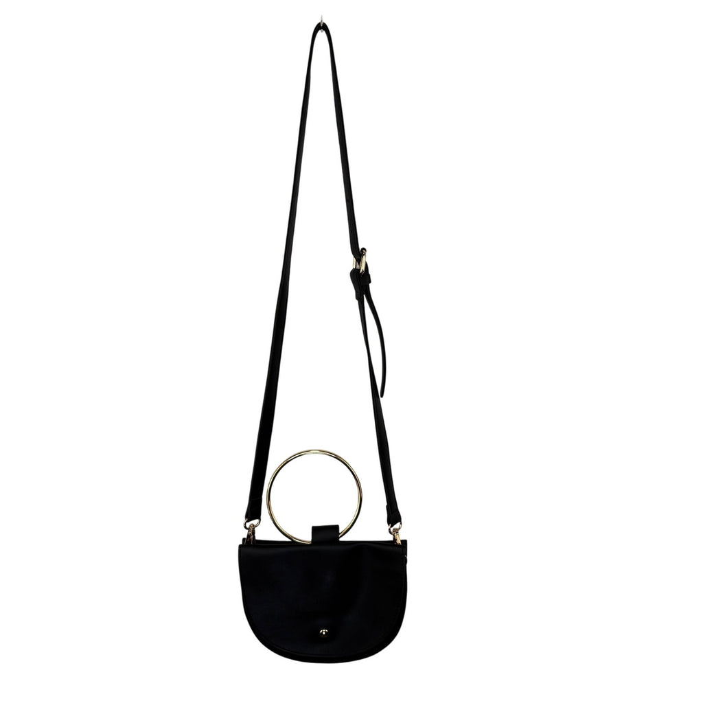Melie Bianco Felix Ring Black Vegan Leather Crossbody