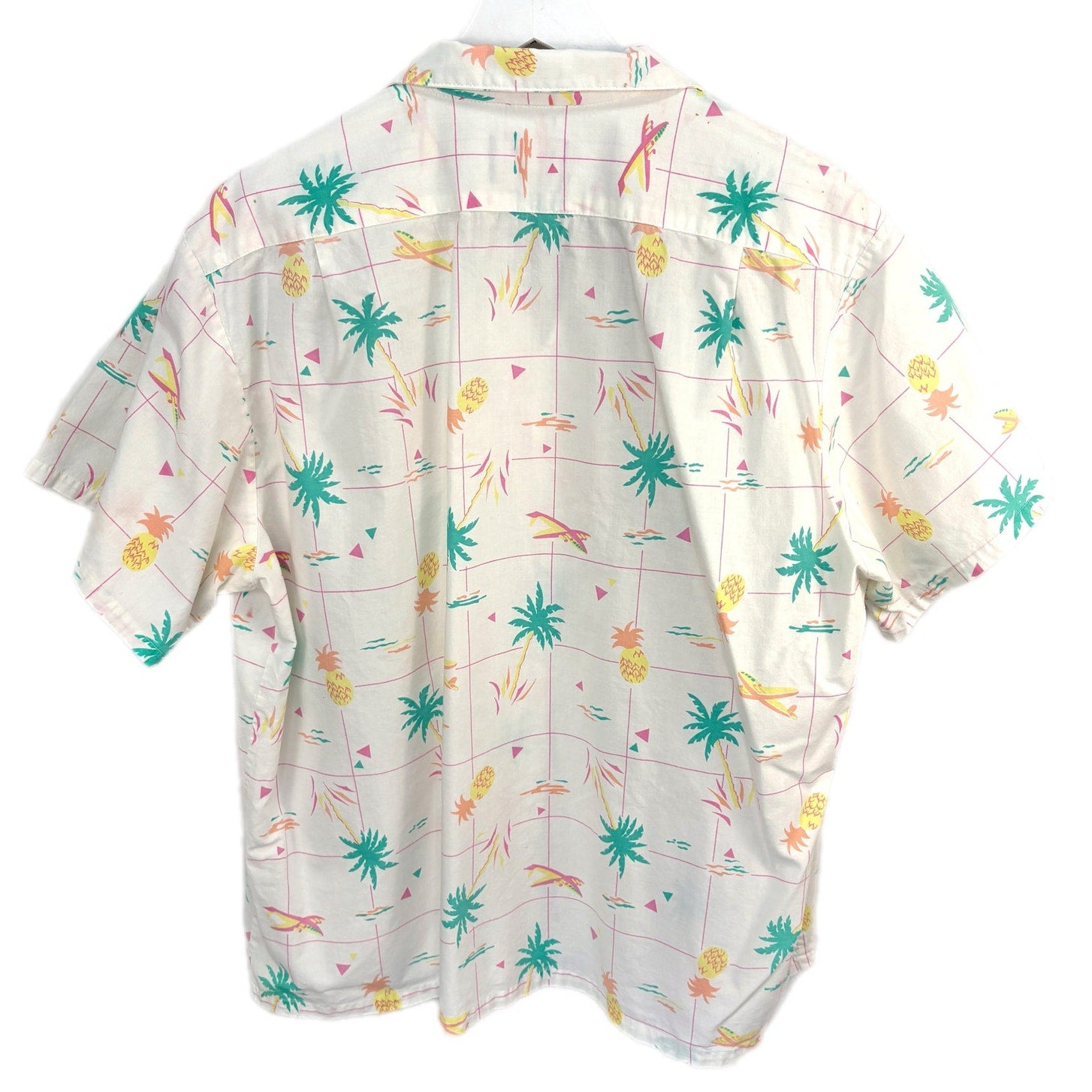 Vintage Bon Homme Palm Trees Vacay Short Sleeve Button Up Shirt - Men's Size XL