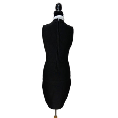 Black Sleeveless Stretchy Bodycon Office Siren Knee Length Dress - Women's  M
