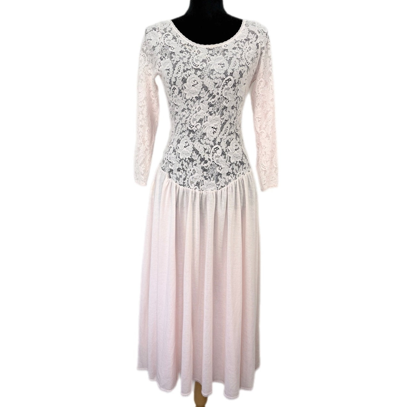American Vintage Victoria's Secret Lace Bodice Long Sleeve Nightgown - Women's S