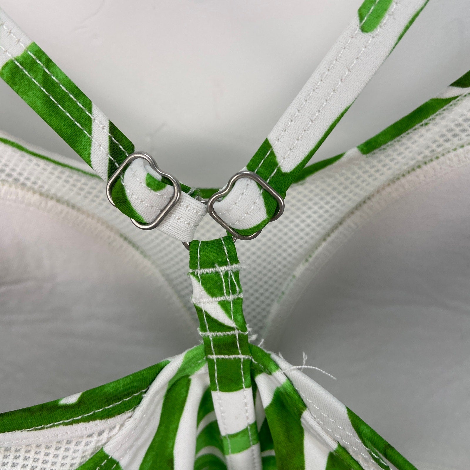 Athleta Green Leaf White Mesh Bikini Top - Women's Size M